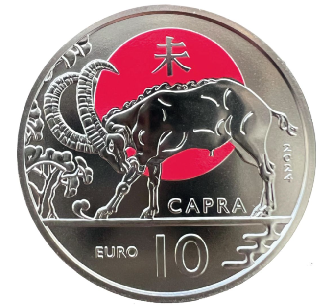 Saint-Marin 10 euros BU 2024 - Calendrier Lunaire Chinois - "Chèvre"