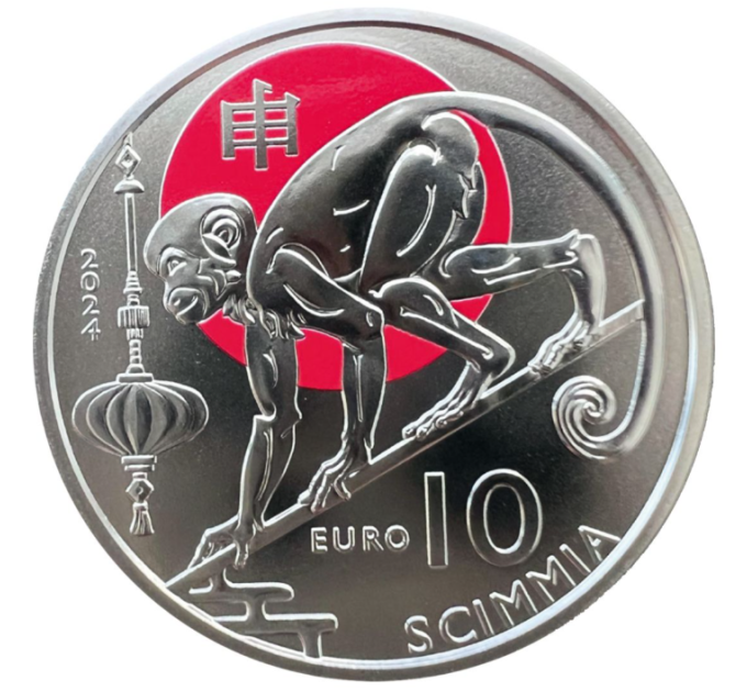 Saint-Marin 10 euros BU 2024 - Calendrier Lunaire Chinois - "Guenon"