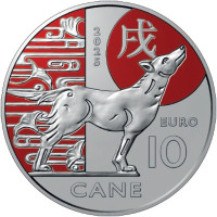 Saint-Marin 10 euros BU 2025 - Calendrier Lunaire Chinois - "Chien"
