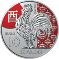 Saint-Marin 10 euros BU 2025 - Calendrier Lunaire Chinois - "Coq"