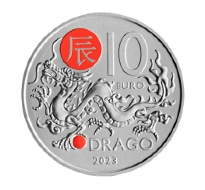 Saint-Marin 10 euros BU 2023 - Calendrier Lunaire Chinois - "Dragon"