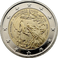 Saint-Marin 2 euros Proof 2026 - 800e anniversaire de la mort de François d'Assise