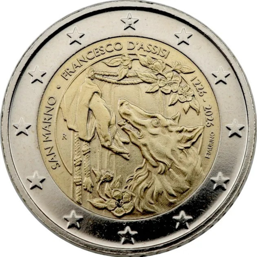 Saint-Marin 2 euros Proof 2026 - 800e anniversaire de la mort de François d'Assise