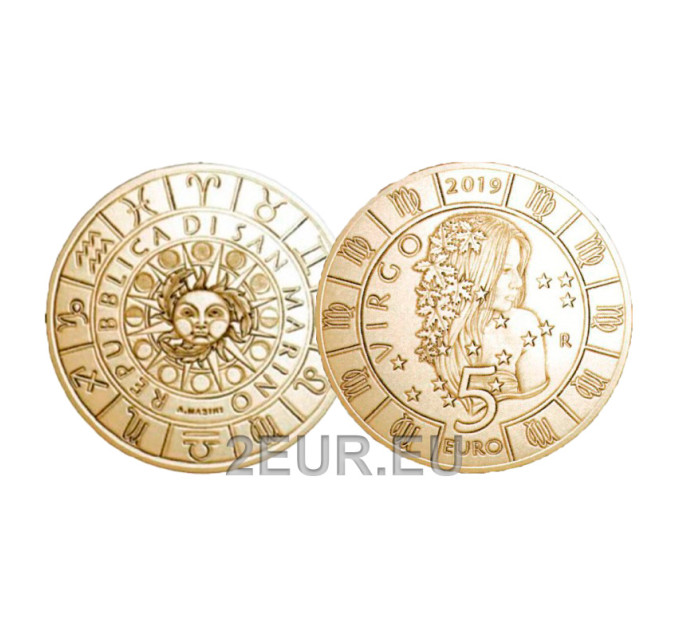 Saint Marin 5 euro UNC 2019 - "Signes du zodiaque - Vierge"