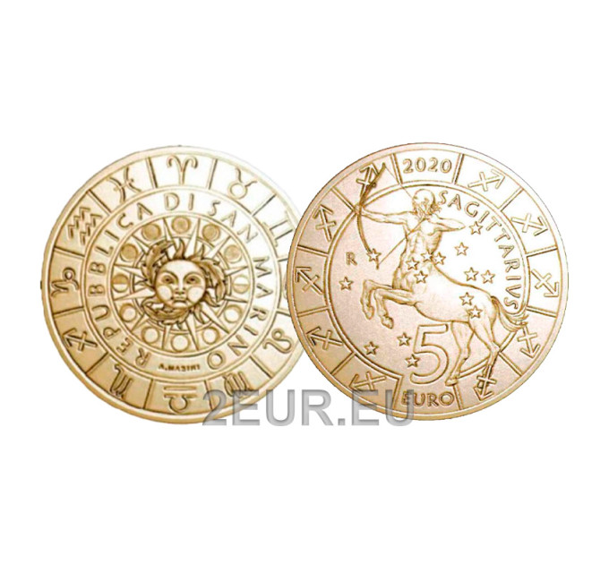 Saint Marin 5 euro UNC 2020 - "Signes du zodiaque - Sagittaire"