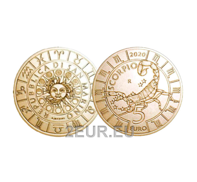 Saint Marin 5 euro UNC 2020 - "Signes du zodiaque - Scorpion"