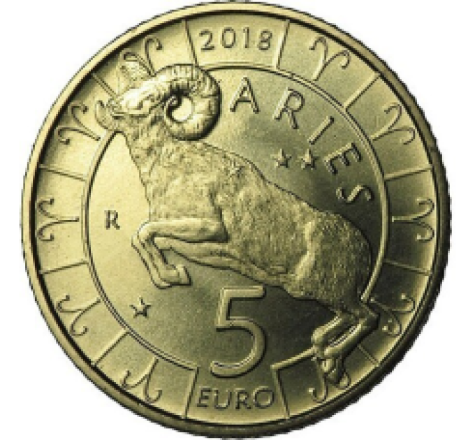 Saint Marin 5 euro UNC 2018 - "Zodiac Bélier"