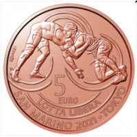Saint Marin 5 euro UNC 2021 - "Victoire en lutte libre à Tokyo"