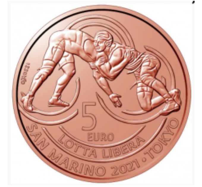 Saint Marin 5 euro UNC 2021 - "Victoire en lutte libre à Tokyo"