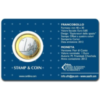 Saint-Marin 1 EURO BU 2012 - 1 EURO + TIMBRE