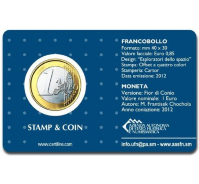 Saint-Marin 1 EURO BU 2012 - 1 EURO + TIMBRE