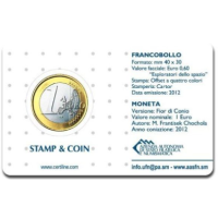 Saint-Marin 1 EURO BU 2012 - 1 EURO + TIMBRE