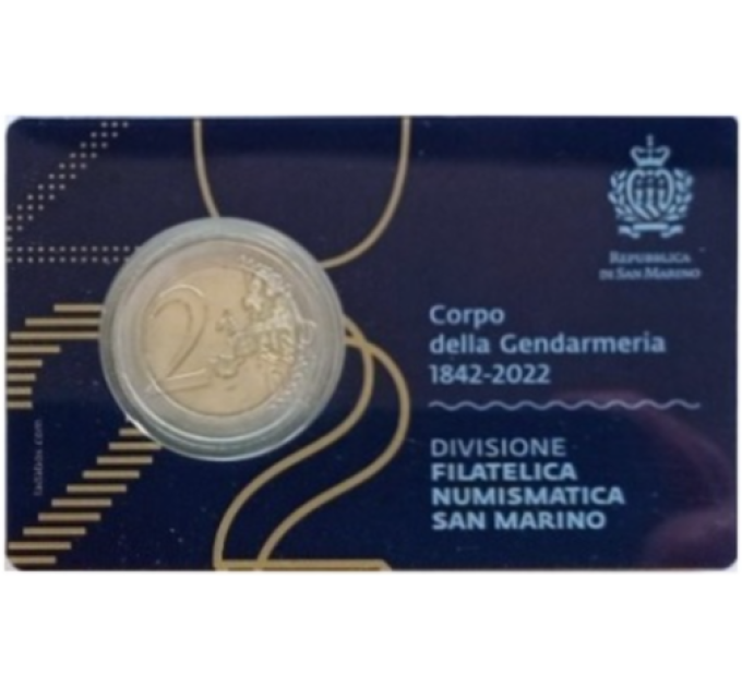 Saint-Marin 2 EURO BU 2022 - 180ème anniversaire du Corps de Gendarmerie