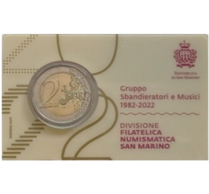 Saint-Marin 2 EURO BU 2022 - 40e anniversaire du Groupe des agitateurs de drapeaux et musiciens