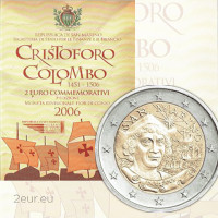 Saint-Marin 2 euros BU 2006 - 500e anniversaire de la mort de Christophe Colomb