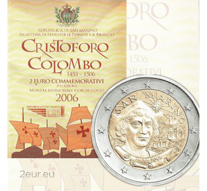 Saint-Marin 2 euros BU 2006 - 500e anniversaire de la mort de Christophe Colomb