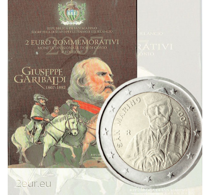 Saint-Marin 2 euros BU 2007 - 200e anniversaire de la naissance de Giuseppe Garibaldi