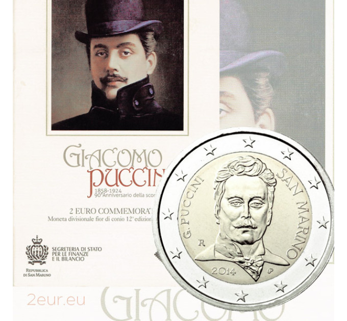 Saint-Marin 2 euros BU 2014 - 90e anniversaire de la mort de Giacomo Puccini