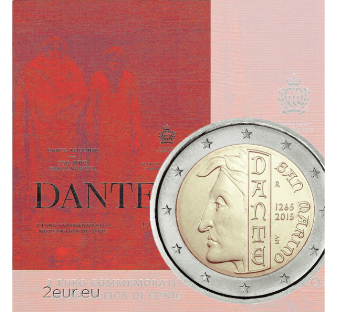 Saint-Marin 2 euros BU 2015 - 750 ans depuis la naissance de Dante Alighieri
