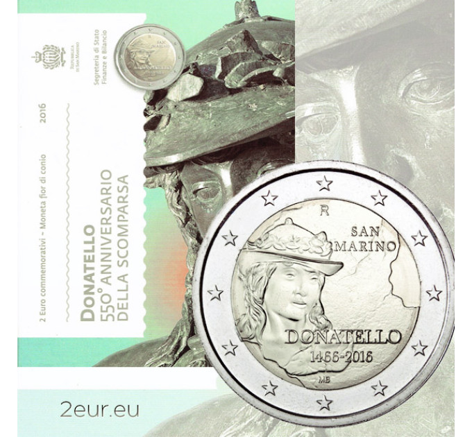 Saint-Marin 2 euros BU 2016 - 550 ans depuis la mort de Donatello