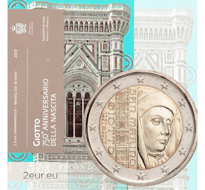 Saint-Marin 2 euros BU 2017 - 750e anniversaire de la naissance de Giotto di Bondone