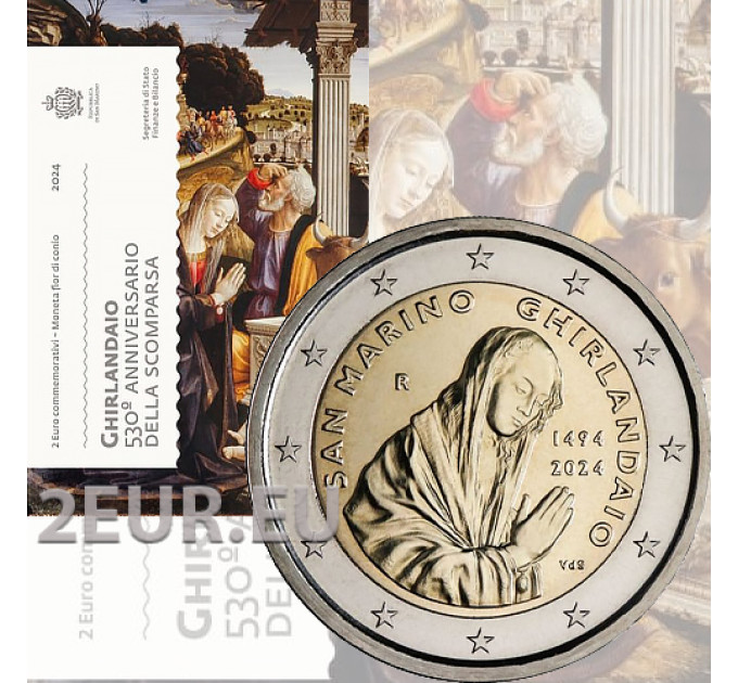 Saint-Marin 2 euros BU 2024 - 530e anniversaire de la mort de Ghirlandaio