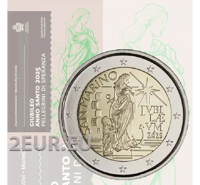 Saint-Marin 2 euros BU 2025 - Pèlerins de l'espoir de l'année jubilaire