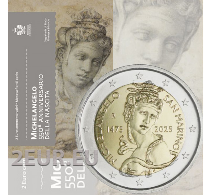 Saint-Marin 2 euros BU 2025 - 550e anniversaire de la naissance de Michel-Ange