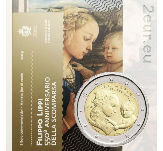 Saint-Marin 2 euros BU 2019 - 550e anniversaire de la mort de Filippo Lippi