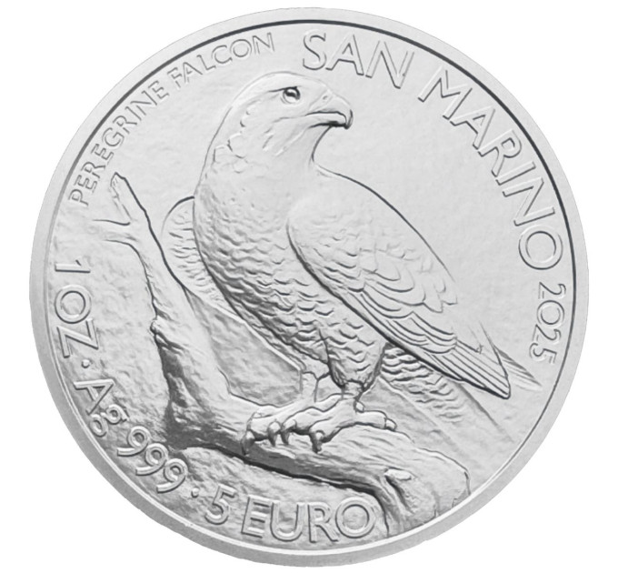  Saint Marin 5 euros BU 2025 - Faucon pèlerin