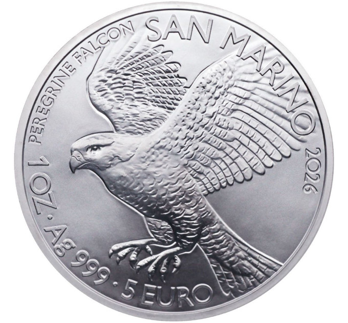  Saint Marin 5 euros BU 2026 - Faucon pèlerin