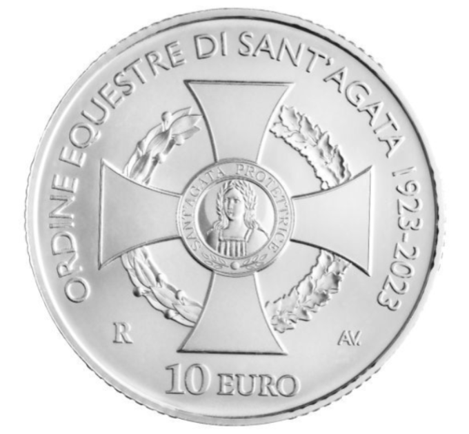 Saint Marin 10 euros BE 2023 - 100e anniversaire de la création de l'Ordre équestre de Sainte-Agathe
