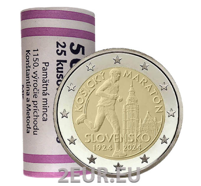 Slovaquie 2 euros UNC rouler 2024 - Marathon international de Kosice