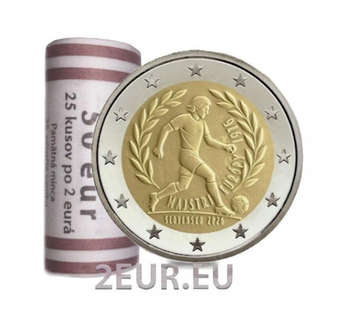 Slovaquie 2 euros UNC rouler 2026 - Championnat d'Europe de football de l'UEFA 1976