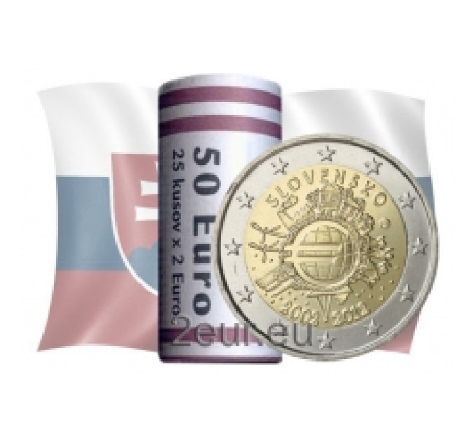 Slovaquie 2 euros UNC rouler 2012 - 10 ans de l'euro