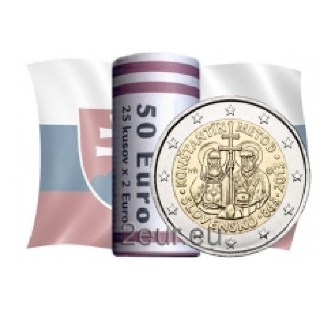 Slovaquie 2 euros UNC rouler 2013 - Saints Cyrille et Méthode