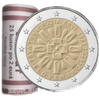 Slovaquie 2 euros UNC rouler 2023 - 100e anniversaire de la première transfusion sanguine en Slovaquie
