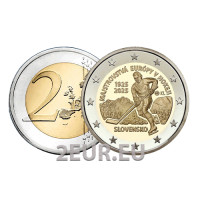 Slovaquie 2 euros UNC 2025 - 100 ans du premier Championnat d'Europe de hockey sur glace