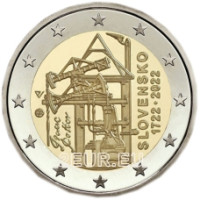 Slovaquie 2 euros UNC 2022 - 300e anniversaire de la construction de la première machine à vapeur atmosphérique d'Europe continentale pour le drainage des mines