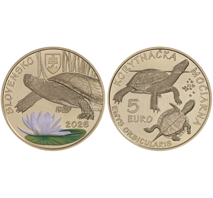  Slovaquie 5 euros UNC 2026 - tortue d'étang européenne