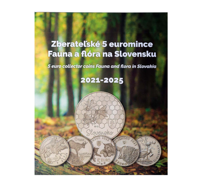  Slovaquie 5 euros UNC 2021 - 2025 - Faune et Flore en Slovaquie + Album