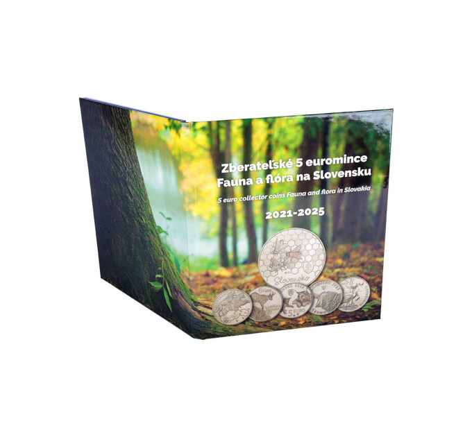  Slovaquie 5 euros UNC 2021 - 2025 - Faune et Flore en Slovaquie + Album