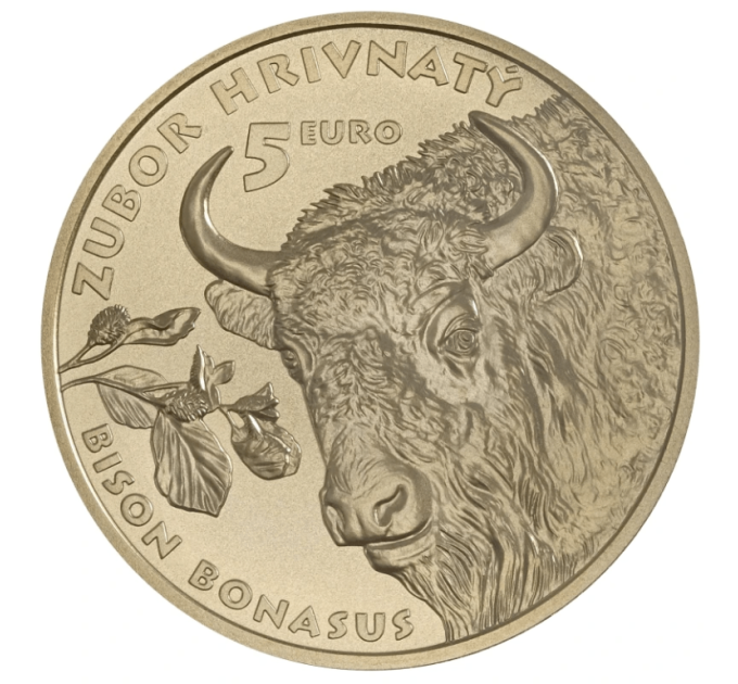  Slovaquie 5 euros UNC 2024 - Faune et Flore en Slovaquie - Le bison d'Europe