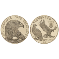  Slovaquie 5 euros UNC 2025 - Faune et Flore en Slovaquie - Aigle impérial oriental