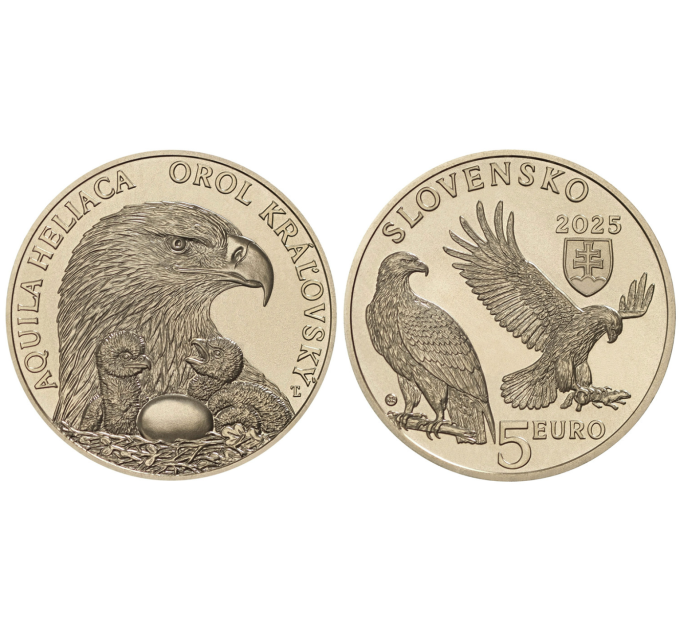  Slovaquie 5 euros UNC 2025 - Faune et Flore en Slovaquie - Aigle impérial oriental