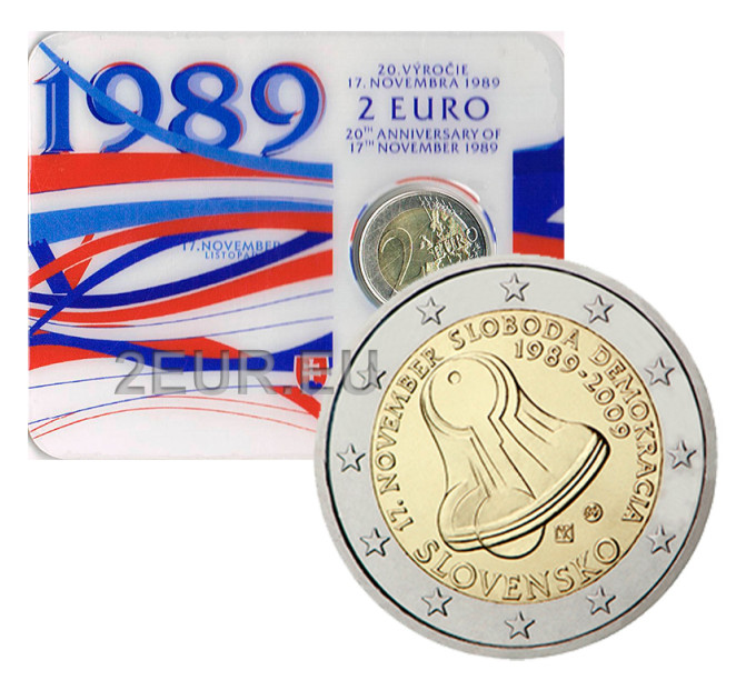 Slovaquie 2 euros BU 2009 - Jour du Combat pour la Liberté et la Démocratie C/C