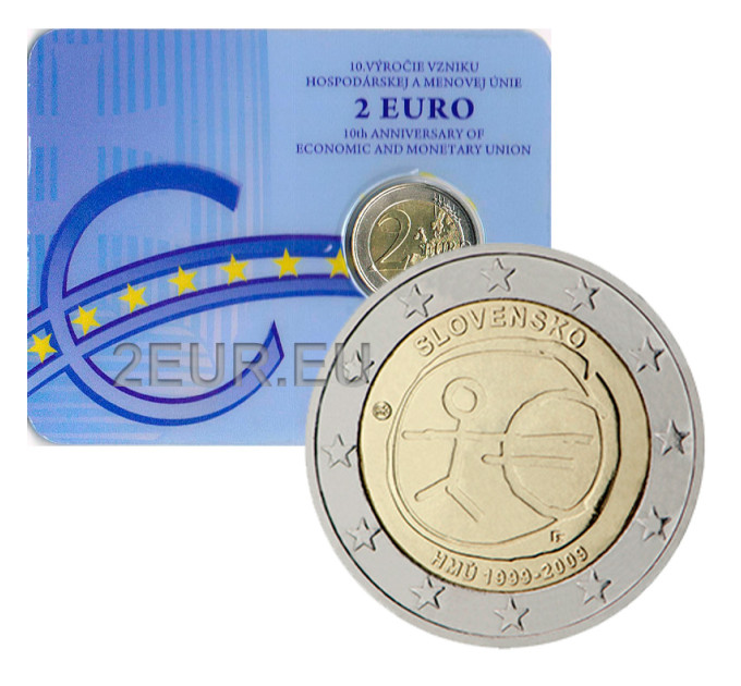 Slovaquie 2 euros BU 2009 - 10 Ans de l'euro  