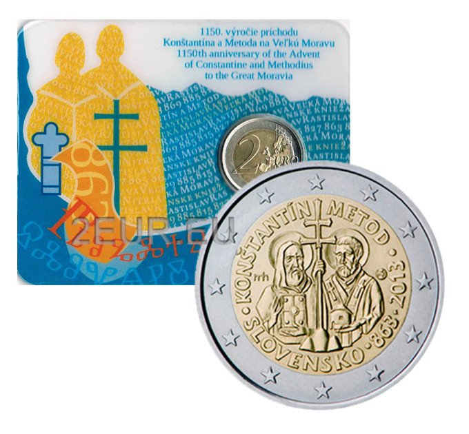 Slovaquie 2 euros BU 2013 - 1150e anniversaire de l'avènement de saint Cyrille et Méthode