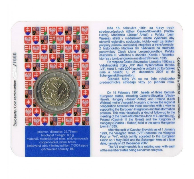 Slovaquie 2 euros BU 2011 - 20 ans du groupe Visegrad