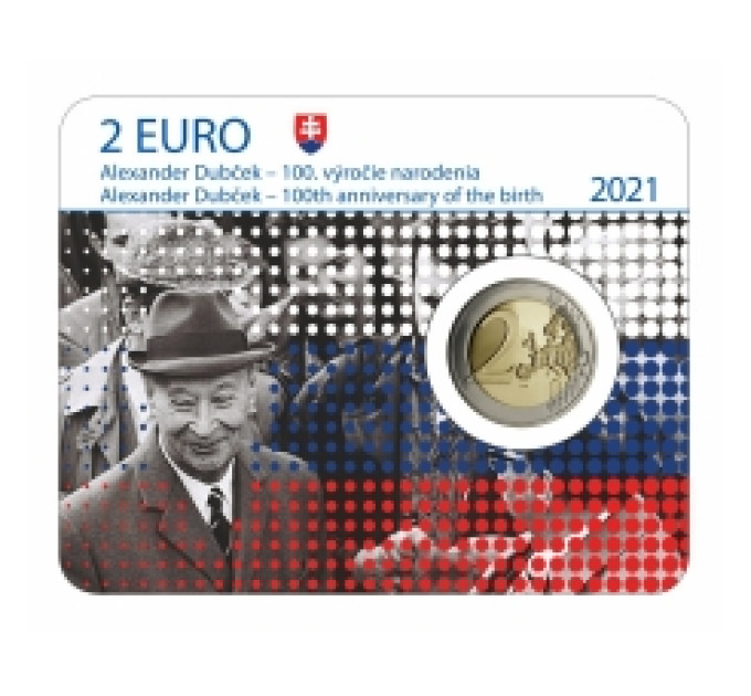 Slovaquie 2 euros BU 2021 - 100e anniversaire de la naissance d'Alexander Dubchek  